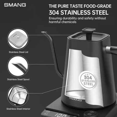 غلاية قهوة كهربائية 1 لتر بتحكم حرارة ومؤقت V60 تسخين دقيق