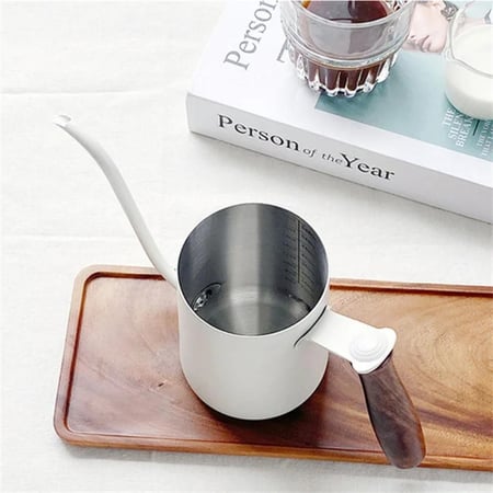 غلاية قهوة تقطير 600 مل لون أبيض بفوهة عنق الإوزة V60