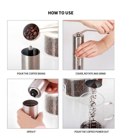 مطحنة قهوة يدوية من Omran Cart ستانلس ستيل بشفرات سيراميك