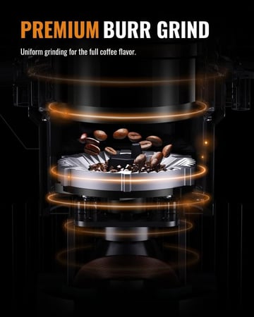 مطحنة قهوة كهربائية بشفرات مخروطية مع مؤقت رقمي