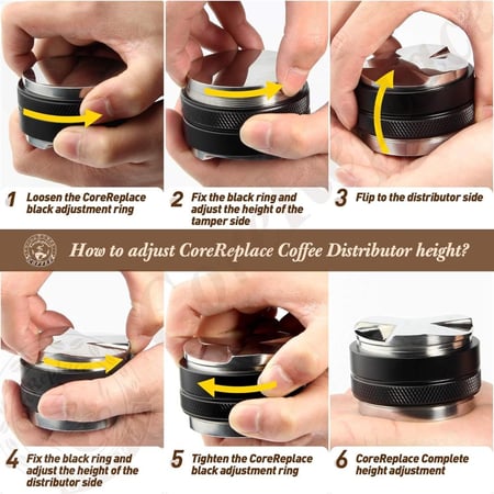 موزع ومكبس قهوة 51 مم مزدوج متوافق مع ديلونجي ديديكا و هاي برو و هوميكس