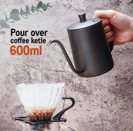طقم قهوة V60 بالتقطير 14 قطعة مع إبريق وقطارة وغلاية ومطحنة وميزان وكوب