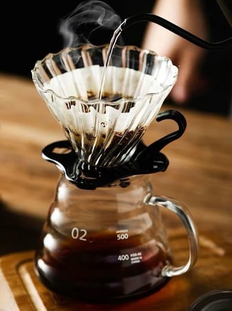 طقم قهوة V60 للتقطير 12 قطعة مع إبريق وقطارة وغلاية ومطحنة وميزان