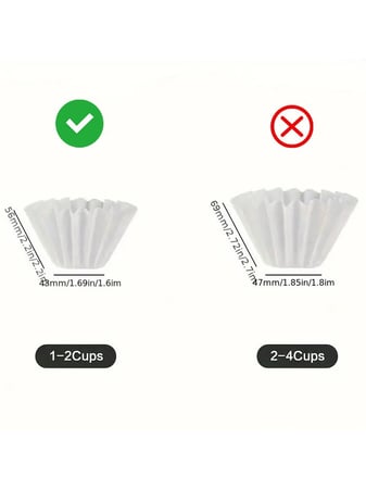 فلاتر قهوة ويف W 155 بيضاء 100 قطعة متوافقة مع كاليتا 155