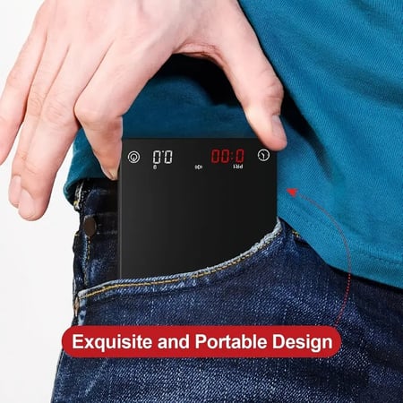 ميزان قهوة رقمي صغير 2 كجم دقة 0.1 جم مع مؤقت تلقائي وشحن USB C