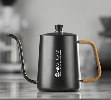 غلاية قهوة للتقطير 600 مل ستانلس ستيل بفوهة منحنية ومقبض بحبل عازل