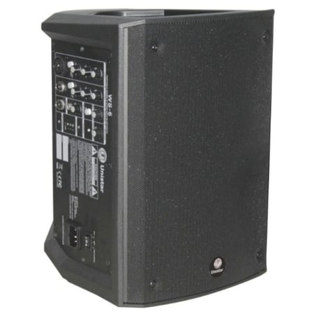 مكبر صوت محمول يونيستار WS-6 – 100 وات، بلوتوث، بطارية داخلية تدوم 6 ساعات، مدخلات ميكروفون وAUX، دعم USB وSD، تصميم مدمج مع مقبض حمل – أسود