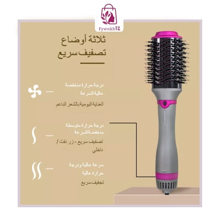 *فرشاة استشوار الشعر الشهيرة إصدار جديد مطور بقوة 1200واط من KinesiBeauty