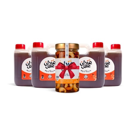 عرض الشتاء عسل سدر طبيعي فاخر  8 كيلو  مع هدية نصف كيلو عسل بالمكسرات مجانا