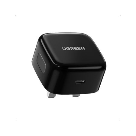 فيش جداري يوجرين بمنفذ PD شحن سريع بقوة 20 واط - أسود