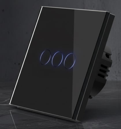 مفتاح اناره ذكي ثلاثي سمارت اسود واي فاي wifi