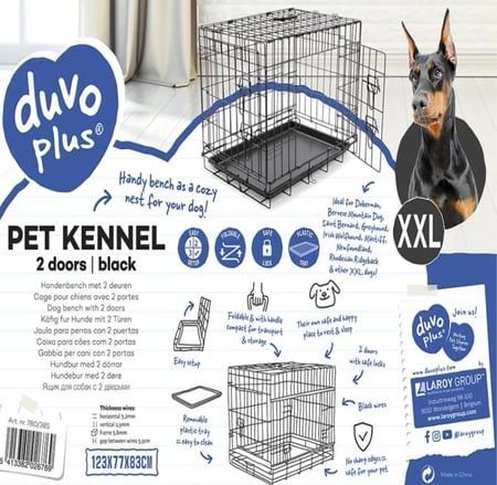 ديوفو قفص للكلاب مع بابين مقاس XXL