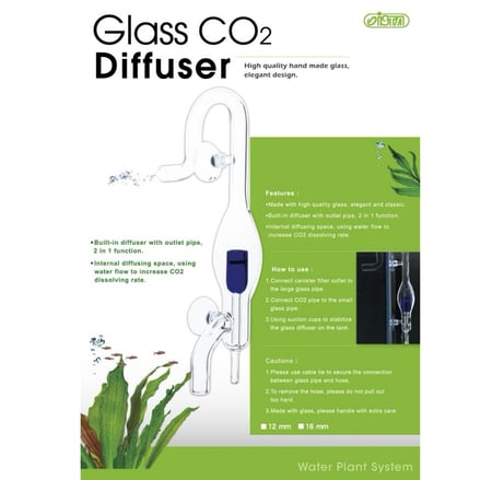 ايستا موزع co2 زجاج مقاس 16