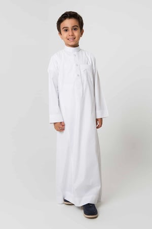 ثوب كلاسيك ولادي أبيض – تسوق شياكة