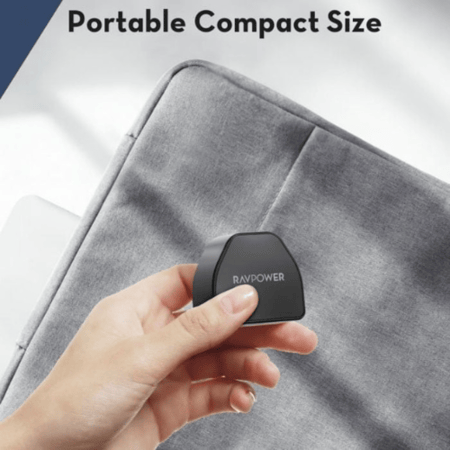 شاحن جداري راف باور بقوة 20 واط بمنفذ تايب سي - اسود