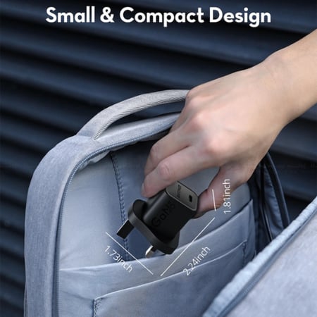 بكج راف باور شاحن جداري بمنفذ تايب سي مع سلك تايب سي الى تايب سي  اسود