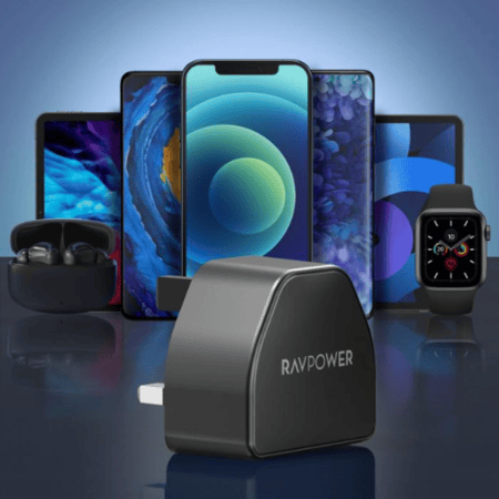 شاحن جداري راف باور بقوة 20 واط بمنفذ تايب سي - اسود