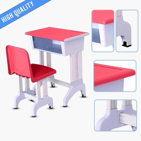 طاولة وكرسي دراسة - كرسي مكتب للدراسة والكتابة الفنية للاطفال، مجموعة مكتب للاطفال والبنات والاولاد والطلاب (احمر)