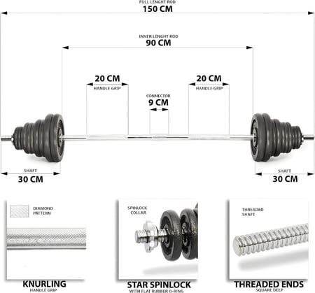 مجموعة دمبل قابلة للتعديل للياقة البدنية بوزن 50 كجم، مجموعة دمبل وقضيب من الحديد المصبوب لتمارين الصالة الرياضية المنزلية وتمارين القوة، مجموعة دمبل من الحديد المصبوب HB-4584