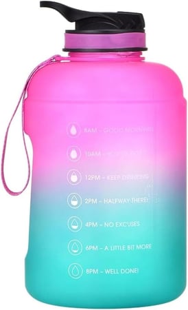 الكوتش زجاجة مياه رياضية سعة 2.2 لتر، زجاجة رياضية كبيرة خالية من البيسفينول ايه، زجاجة مياه 2.2 لتر، زجاجة مياه مانعة للتسرب 1 جالون للياقة البدنية والصالة الرياضية (متعدد الالوان)