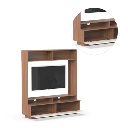 طاولة تلفزيون مرتفعة بأرفف