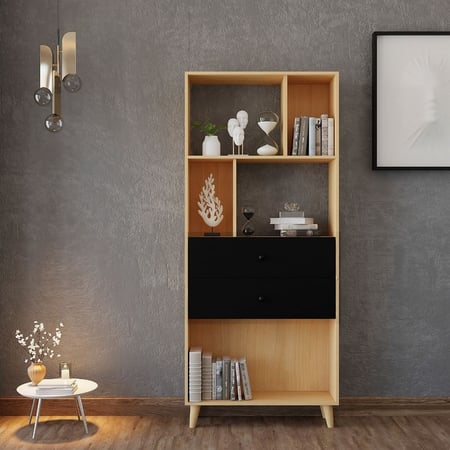 وحدة تخزين لون بيج مع أسود من ياقوتة