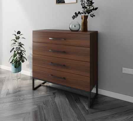 كونسول بني مع قاعدة حديد