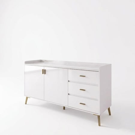 طاولة تلفزيون مجموعة أركان لون أبيض من ياقوتة