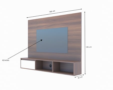 طاولة تلفزيون معلقة خشب لون بني