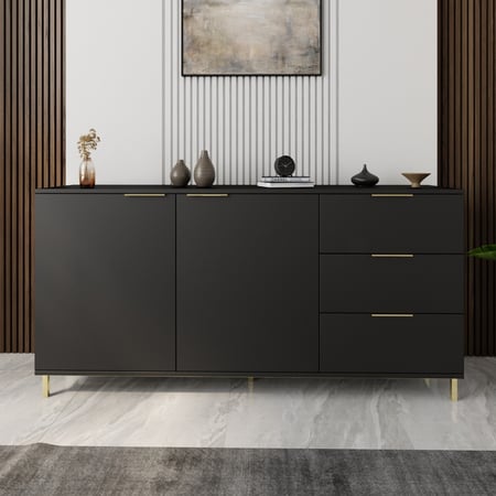 كونسول لون أسود بدرفتين و 3 أدراج من ياقوتة