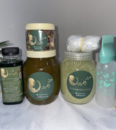 بكج كورس البنات حناء وسدر وزيت الفرس لتكثيف الشعر