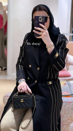اسود بليزر بقماش حلقات ذهبي ونحاسي  القماش صيفي