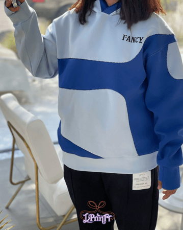 بلوفر FANCY اللون الازرق مع الرمادي