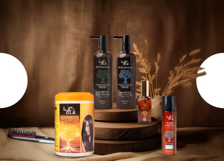 مجموعة الأرغان الذهبية للعناية بالشعر الجاف و التالف و المتقصف -- كل مايحتاجة شعرك من التنظيف حتى التصفيف ...