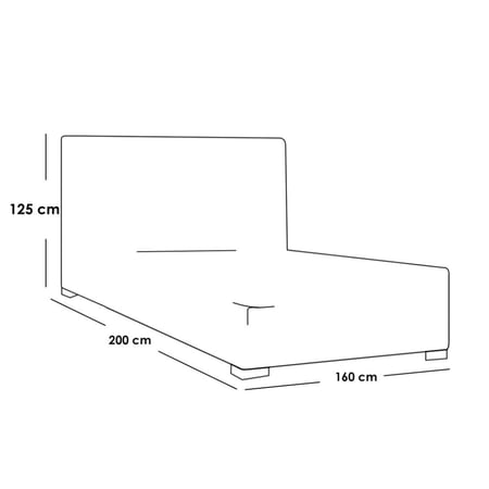 سرير نوم خشب سويدي وإم دي إف مع قماش شانيل - اللون بيج - الموديل MODMA235