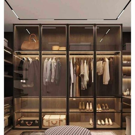 خزانة ملابس مصنوعة خشب كونتر - اللون أسود - الموديل TV234788