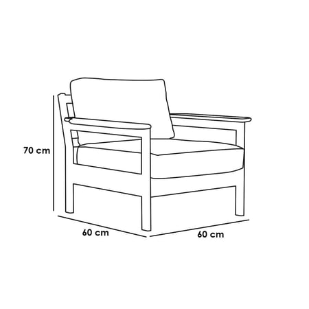 طقم جلسات خارجية من الخشب الأوروبي الطبيعي مكون من كرسي + بف + طاولة قهوة - رمادي - Xiw103