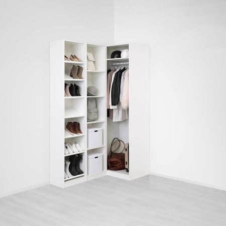 دولاب زاوية ابيض متعددة الارفف