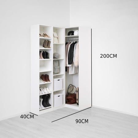 دولاب زاوية ابيض متعددة الارفف