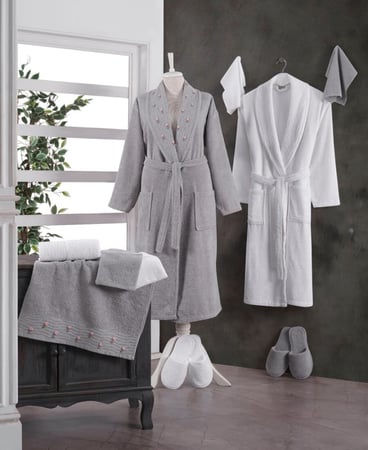 طقم روب قطن تركي 12 قطع - مفارش مشاعر لين