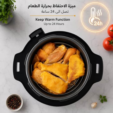 قدر ضغط كهربائي يحافظ على حرارة الطعام حتى 24 ساعة