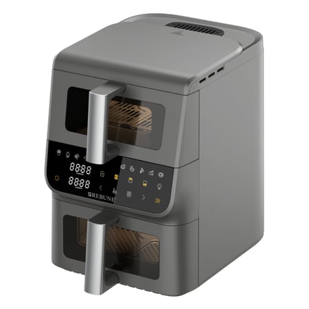 ريبون قلاية هوائية مزدوجة - 2500 واط , شاشة عرض رقمية تعمل باللمس - RE-11-079