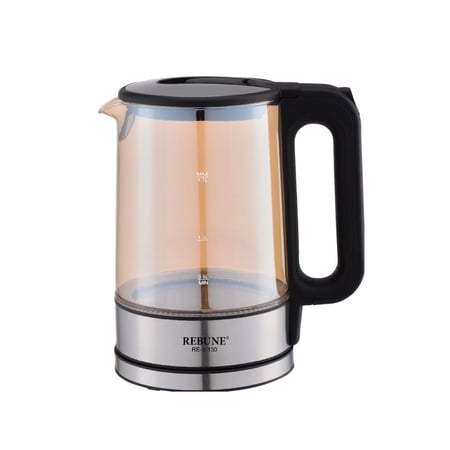 ريبون غلاية ماء كهربائية 1.7 لتر 2200 واط - زجاج بلون بني - RE-1-130