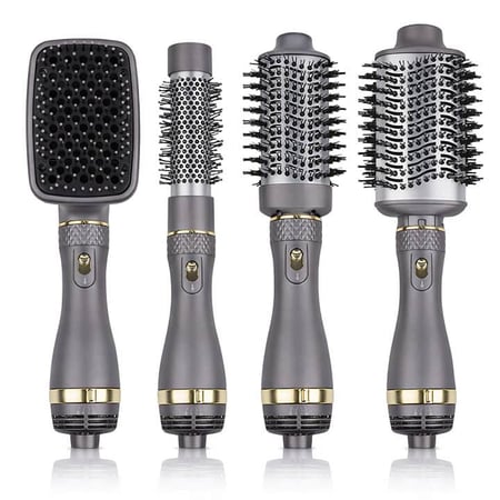 مصفف الشعر ريبون مع 4 فرش مختلفة لتنعيم وتمويج الشعر