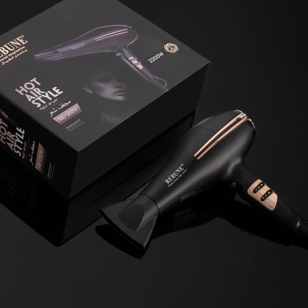ريبون استشوار هوائي ومجعد شعر 2200 واط - أسود - RE-2079