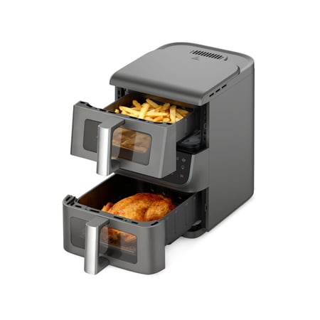 ريبون قلاية هوائية مزدوجة - 2500 واط , شاشة عرض رقمية تعمل باللمس - RE-11-079