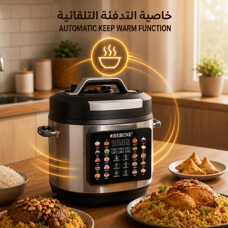 قدر كهربائي بخاصية التدفئة التلقائية للحفاظ على حرارة الطعام