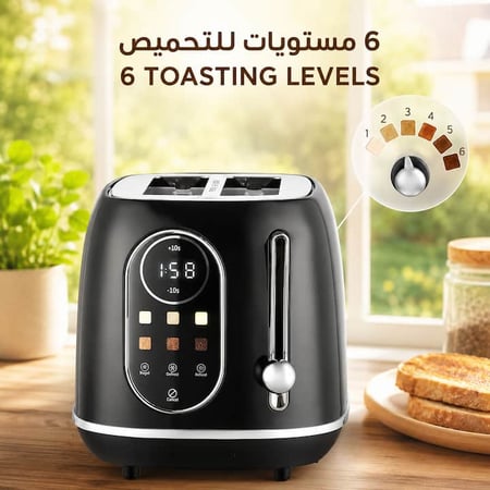 محمصة توست 6 مستويات تحميص مع شاشة عرض رقمية