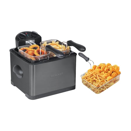 ريبون قلاية زيت كهربائية مع فلتر كربون 6 لتر - 2000 واط - أسود - RE-11-063