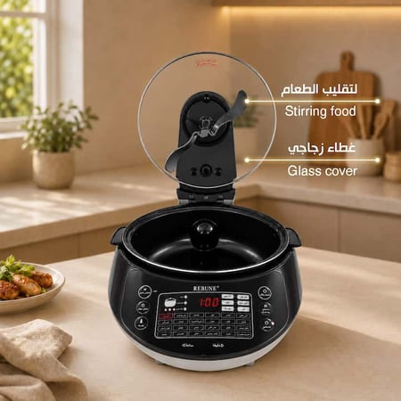قدر قلاية هوائية بغطاء زمتعدد الاستخدامات بخاصية إعادة التسخين السريعة